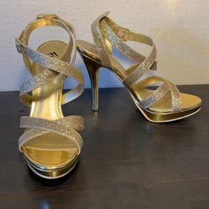 Fioni Night Gold Glitter Heels NEVER WORN